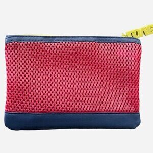 IPSY LOVE glam make-up bag zipper mesh faux leather rectangular 7 x 4.5